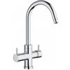 Schock Miscelatore Cucina 4 vie a doppio comando per acqua filtrata naturale e frizzante fredda Cromato AQUAPURA 4 VIE SCHOCK SXPUR480