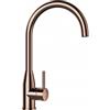 Schock Miscelatore Cucina monocomando canna alta curvata con comando integrato in acciaio inox massiccio finitura Oro Rosa KAVUS COLORE SCHOCK 559000COP