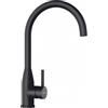 Schock Miscelatore Cucina monocomando canna alta curvata con comando integrato in acciaio inox massiccio finitura Nero KAVUS COLORE SCHOCK 559027PUR