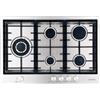 Schock PRONTA CONSEGNA - SPEDIZIONE IMMEDIATA Piano Cottura da Incasso a Gas 75 cm Filotop - Semifilo 5 Fuochi Griglie in Ghisa Acciaio Inox Manopole in metallo finitura Inox FLAT PC75 AVG SCHOCK STF855HIX