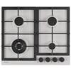 Schock Piano Cottura da Incasso a Gas 60 cm 4 Fuochi Griglie in Ghisa finitura new alumina PROFESSIONAL PC60 SCHOCK STR64TH16