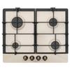 Schock Piano Cottura da Incasso a Gas 60 cm 4 Fuochi Griglie in Ghisa finitura Avena PRIMUS PC60 SCHOCK STP64H58