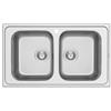 Schock Lavello incasso 2 Vasche Sopratop 86 x 50 cm Acciaio Inox MASTER N200 SCHOCK MASTN200