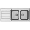 Schock Lavello incasso 2 Vasche con gocciolatoio a sinistra Sopratop 116 x 50 cm Acciaio Inox MASTER D200 SCHOCK MASTD200DX
