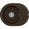 Elleci LGYR6078 Lavello 1 vasca Tonda con gocciolatoio Reversibile Sopratop 600 x 470 mm finitura Granitek Matt Espresso 78 Easy 600 Round