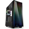 Sharkoon Case Sharkoon RGB LIT 200 - Mid Tower ATX, pannello trasparente, striscia a LED frontale