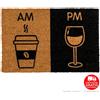 Boooh.it ZERBINO COFFE & VINE TIME A.M. / P.M. TAPPETO ORIGINALE | IDEA REGALO