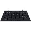 Whirlpool GOA 7523/NB1 - GOA7523/NB1 - Piano cottura a gas 75 cm - Vetroceramica Nero - Griglie singole Ghisa - Manopole Nere Frontali - 5 Fuochi - Tripla Corona