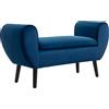HOMCOM Panca Contenitore Imbottita per Camera da Letto e Ingresso, Panca Fondo Letto in Tessuto Vellutato con Braccioli, 118x42x66cm, Blu|Aosom