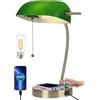 Newrays Lampada da scrivania da banchiere in verde,dimmerabile continuo