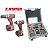 STAYER TRAPANO CON PERCUSSIONE A BATTERIA BRUSHLESS + AVVITATORE AD IMPULSI 18V 4.0 Ah