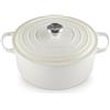Le Creuset Cocotte rotonda Evolution in ghisa vetrificata con Coperchio, diameter 28 cm, Meringue, 21177287164430