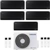 Samsung CONDIZIONATORE SAMSUNG INVERTER PENTA SPLIT WINDFREE BLACK 9000+9000+12000+12000+12000 con AJ0100TXJ R-32 CLASSE A++ WIFI - NEW 9+9+12+12+12