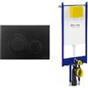 Fluidmaster Placca Vela nero opaco + Modulo autoportante per wc sospeso duplo 199 codice prod: P47-0190-0253 T02-2116-0250