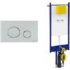 Fluidmaster Placca Vela cromo lucido+ Modulo autoportante per wc sospeso duplo 199 codice prod: P47-0120-0253 T02-2116-0250