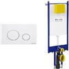 Fluidmaster Placca Vela bianco opaco + Modulo autoportante per wc sospeso duplo 199 codice prod: P47-0131-0400 T02-2116-0250