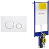 Fluidmaster Placca Vela bianco + Modulo autoportante per wc sospeso duplo 199 codice prod: P47-0130-0253 T02-2116-0250