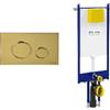 Fluidmaster Placca Vela dorata + Modulo autoportante per wc sospeso duplo 199 codice prod: P47-0140-0250 T02-2116-0250
