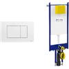 Fluidmaster Placca Metis bianco + Modulo autoportante per wc sospeso duplo 199 codice prod: P41-0130-0250 T02-2116-0250