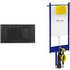 Fluidmaster Placca Metis nero opaco + Modulo autoportante per wc sospeso duplo 199 codice prod: P41-0190-0253 T02-2116-0250