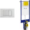 Fluidmaster Placca Metis cromo opaco + Modulo autoportante per wc sospeso duplo 199 codice prod: P41-0110-0250 T02-2116-0250