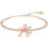 Swarovski Volta Bracciale Rigido, con Motivo a Fiocco, Cristalli e Zirconia Swarovski, Placcato in Tonalità Oro Rosa, Bianco