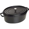 STAUB Cocotte - Casseruola Ovale, Ghisa smaltata, 5.5L, Nero, Diametro interno 31 cm