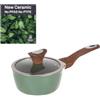 KASANOVA Casseruola un manico 16 cm con coperchio verde New Ceramic