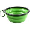 PhoneNatic Ciotola pieghevole per cani in silicone verde, ciotola da viaggio per cani e gatti con moschettone, XL, verde, 1000 ml, 60014771