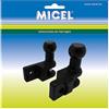 MICEL - 92542 - Set di staffe per corrimano per tende da sole, con parti per braccio destro e sinistro, colore: nero, 69 x 30,7 x 73,2 mm.