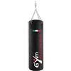 GYM POWER Sacco Boxe Pieno Nero Italian Style da 20 kg - Dimensioni 80x35 cm