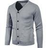 CreoQIJI Maglia da uomo a bavero con doppia tasca lavorata a maglia, maglione fit giacca colore casual maglia moderna - cardigan cotone oversize maglione cardigan cardigan autunno inverno caldo,