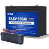 Does not apply 12V 100Ah Lifepo4 Batteria Con Caricabatteria 10A, BMS Migliorato 100A, Fino a 1