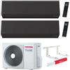 Toshiba Climatizzatore Toshiba Shorai Edge Black WI-FI Dual split inverter 10000+13000 btu (U.E. RAS-2M14G3AVG-E) + OMAGGIO