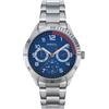 Breil, Collezione Mate, Orologio Uomo, Orologio Sportivo Multifunzione, Cassa e Bracciale in Acciaio, Quadrante Blu, Rehault e Sfere dei Contatori Rossi, Chiusura Déployante, Diametro 37mm, Silver-Blu