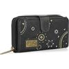 Lois - Portafoglio Donna Piccolo con Chiusura a Zip - Portafoglio Donna Portafoglio Grande Donna con Scomparto per Carte. Portafoglio Donna Firmato. Carte RFID, Nero