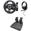 Play!Smart Racing Kit Nero Volante + pedali + cuffie. Analogico PlayStation 4, Xbox One