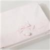 Nanan Lenzuola Lettino Set 3Pz Fiocco Rosa 55316R 100% Cotone