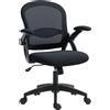 Vinsetto Sedia da Ufficio Ergonomica con Schienale curvato a Rete e Altezza Regolabile, leva a gas, 65.5x61.5x88-97.5cm, Nero| Aosom Italy