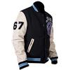 Aksah Fashion Giacca sportiva da uomo Beverly Hills Poliziotto Letterman Varsity in lana e pelle, lana + pelle PU, M
