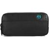 PIQUADRO P16 Pochette in pelle e tessuto con polsiera removibile a tre scomparti