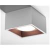 Tecnico by Sforzin NASSO Soffitto 1 Luce attacco GX53 Quadrata rame in gesso e alluminio 12x12cm