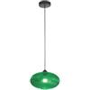 Bonetti Illumina Sospensione 1 luce in vetro rigato verde struttura ferro nero d.28