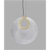 Txxnty Euroluce SOSPENSIONE ARTIGIANALE CORALLO 40 VETRO TRASPARENTE STRUTTURA ORO SATINATO