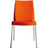 Grandsoleil S3340A Upon Boulevard-Sedia impilabile Standard, in Polipropilene, con Gambe in Alluminio, 52 x 44 x 85 cm, Colore: Arancione