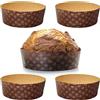 FAH FAMILY AT HOME Stampo per Panettone Basso 1Kg qualità Premium (5 pz) - Pirottini Panettone Professionale di Carta Ondulata di Pura Cellulosa in Microonda, Resistente al Calore 220°C