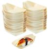 aghoer 100 Pezzi Barchette Finger food, Ciotoline per Aperitivo, Barchette in Legno, Ciotole per Sushi, Ciotole per Patatine, 8 × 5 cm