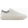 Armani Exchange ActionLeather,sidelogo,Laceup, Scarpe da Ginnastica Uomo, OP.White+Cardinal, 44.5 EU
