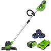 Greenworks tagliabordi a batteria G40LT 3 bobine doppio filo, Li-Ion 40 V ampiezza taglio 30 cm motore testina 7000 giri/min rotante inclinabile stelo in alluminio batteria 2Ah e caricatore