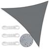 WDAFLG Vela Ombreggiante Triangolare 3 x 3 x 3 m, Protezione UV 95%, Tenda a Vela con Fibbia a D in Acciaio Inox su Ogni Angolo e Cordoncino da 2,4 m, Tenda Ombreggiante Esterno Adatta per Giardini, Piscine